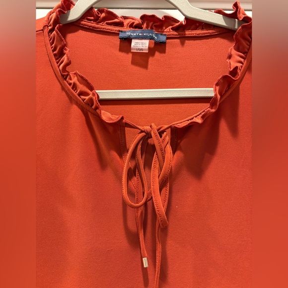 Women's Ruffled orange Sleeveless Top - Picture 2 of 4